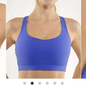 LULULEMON Women 50 Rep Racerback Built InSports Bra Heathered Royal Blue size 6